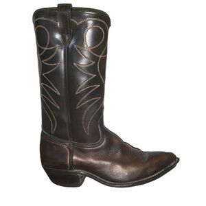 Vintage Stuart McGuire Brown Leather Cowboy Western Boots Size 8D